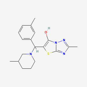 molecular formula C19H24N4OS B2669795 2-Methyl-5-((3-methylpiperidin-1-yl)(m-tolyl)methyl)thiazolo[3,2-b][1,2,4]triazol-6-ol CAS No. 869342-83-6