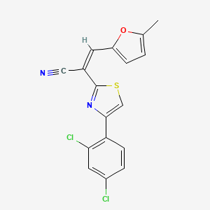 molecular formula C17H10Cl2N2OS B2669797 (Z)-2-(4-(2,4-二氯苯基)噻唑-2-基)-3-(5-甲基呋喃-2-基)丙烯腈 CAS No. 423738-04-9
