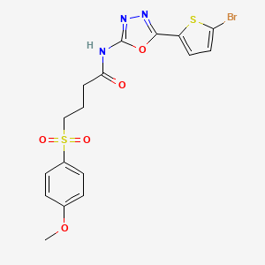 N-(5-(5-bromothiophen-2-yl)-1,3,4-oxadiazol-2-yl)-4-((4-methoxyphenyl)sulfonyl)butanamide