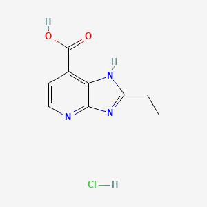 molecular formula C9H10ClN3O2 B2669805 2-乙基-3H-咪唑并[4,5-b]吡啶-7-甲酸 盐酸盐 CAS No. 2138159-42-7