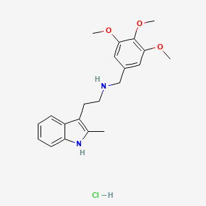 molecular formula C21H27ClN2O3 B2669806 2-(2-methyl-1H-indol-3-yl)-N-(3,4,5-trimethoxybenzyl)ethanamine hydrochloride CAS No. 1351590-01-6