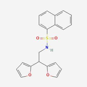 molecular formula C20H17NO4S B2669809 N-[2,2-bis(furan-2-yl)ethyl]naphthalene-1-sulfonamide CAS No. 2320726-44-9