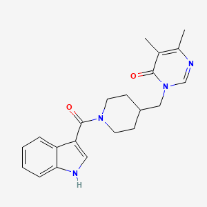 molecular formula C21H24N4O2 B2669818 3-{[1-(1H-indole-3-carbonyl)piperidin-4-yl]methyl}-5,6-dimethyl-3,4-dihydropyrimidin-4-one CAS No. 2199520-20-0