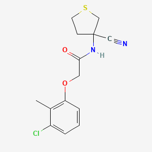 molecular formula C14H15ClN2O2S B2669819 2-(3-Chloro-2-methylphenoxy)-N-(3-cyanothiolan-3-YL)acetamide CAS No. 1385456-55-2