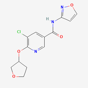 molecular formula C13H12ClN3O4 B2669820 5-氯-N-(异噁唑-3-基)-6-((四氢呋喃-3-基)氧基)烟酰胺 CAS No. 1903013-13-7