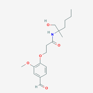 3-(4-formyl-2-methoxyphenoxy)-N-(1-hydroxy-2-methylhexan-2-yl)propanamide