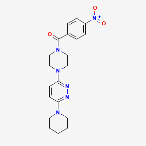 molecular formula C20H24N6O3 B2669826 (4-硝基苯基)-[4-(6-哌啶-1-基吡啶-3-基)哌嗪-1-基]甲酮 CAS No. 898434-57-6