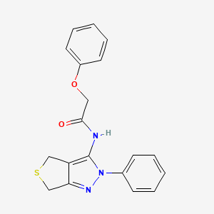 molecular formula C19H17N3O2S B2669839 2-phenoxy-N-(2-phenyl-4,6-dihydro-2H-thieno[3,4-c]pyrazol-3-yl)acetamide CAS No. 392255-56-0