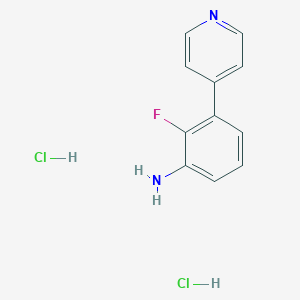 molecular formula C11H11Cl2FN2 B2669842 2-Fluoro-3-pyridin-4-ylaniline;dihydrochloride CAS No. 2413876-97-6