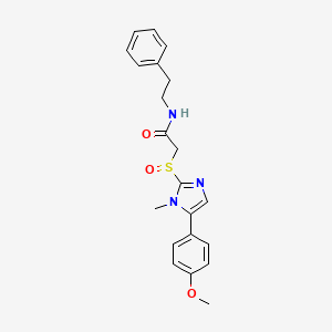 molecular formula C21H23N3O3S B2669843 2-((5-(4-methoxyphenyl)-1-methyl-1H-imidazol-2-yl)sulfinyl)-N-phenethylacetamide CAS No. 1006978-06-8