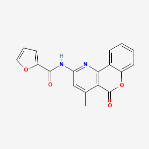 molecular formula C18H12N2O4 B2669846 N-(4-甲基-5-氧代-5H-咔唑并[4,3-b]吡啶-2-基)呋喃-2-甲酰胺 CAS No. 851411-44-4