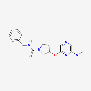 molecular formula C18H23N5O2 B2669847 N-苄基-3-((6-(二甲胺)吡嘧啶-2-基)氧基)吡咯烷-1-甲酰胺 CAS No. 2034402-60-1