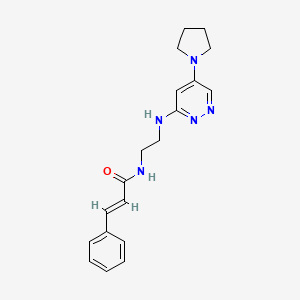 molecular formula C19H23N5O B2669850 N-(2-((5-(pyrrolidin-1-yl)pyridazin-3-yl)amino)ethyl)cinnamamide CAS No. 1798397-62-2