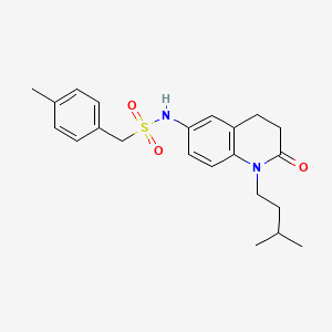 molecular formula C22H28N2O3S B2669854 N-(1-isopentyl-2-oxo-1,2,3,4-tetrahydroquinolin-6-yl)-1-(p-tolyl)methanesulfonamide CAS No. 946198-98-7