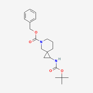 molecular formula C20H28N2O4 B2669859 Benzyl 1-((tert-butoxycarbonyl)amino)-5-azaspiro[2.5]octane-5-carboxylate CAS No. 2251054-14-3