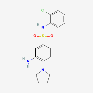 B2669873 3-amino-N-(2-chlorophenyl)-4-(1-pyrrolidinyl)benzenesulfonamide CAS No. 327106-71-8