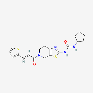 (E)-1-cyclopentyl-3-(5-(3-(thiophen-2-yl)acryloyl)-4,5,6,7-tetrahydrothiazolo[5,4-c]pyridin-2-yl)urea