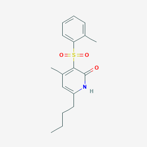 molecular formula C17H21NO3S B2669877 6-butyl-4-methyl-3-[(2-methylphenyl)sulfonyl]-2(1H)-pyridinone CAS No. 860787-80-0