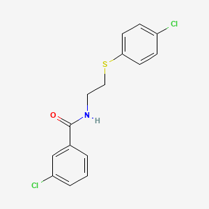 molecular formula C15H13Cl2NOS B2669881 3-氯-N-(2-((4-氯苯基)硫代乙基)苯基)苯甲酰胺 CAS No. 338411-68-0