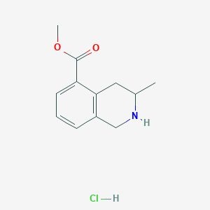 molecular formula C12H16ClNO2 B2669885 Methyl 3-methyl-1,2,3,4-tetrahydroisoquinoline-5-carboxylate;hydrochloride CAS No. 2445786-26-3