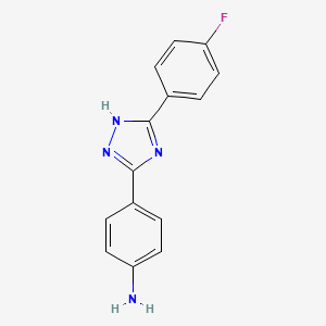 molecular formula C14H11FN4 B2669889 4-[5-(4-Fluorophenyl)-1H-1,2,4-triazol-3-yl]aniline CAS No. 1206135-96-7