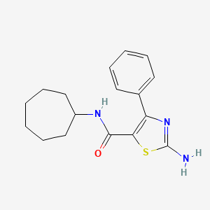 molecular formula C17H21N3OS B2669891 2-amino-N-cycloheptyl-4-phenyl-1,3-thiazole-5-carboxamide CAS No. 1175881-29-4