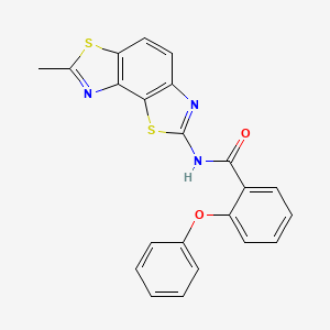 molecular formula C22H15N3O2S2 B2669897 N-(7-甲基-[1,3]噻唑并[5,4-e][1,3]苯并噻唑-2-基)-2-苯氧基苯甲酰胺 CAS No. 394227-70-4