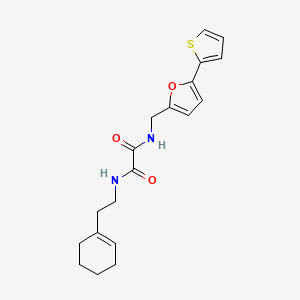 molecular formula C19H22N2O3S B2669898 N1-(2-(cyclohex-1-en-1-yl)ethyl)-N2-((5-(thiophen-2-yl)furan-2-yl)methyl)oxalamide CAS No. 2034562-41-7