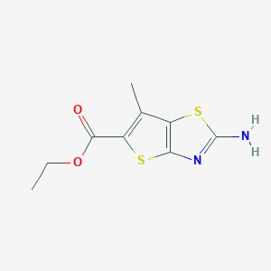 molecular formula C9H10N2O2S2 B2669899 Ethyl 2-amino-6-methylthieno[2,3-d][1,3]thiazole-5-carboxylate CAS No. 41940-53-8