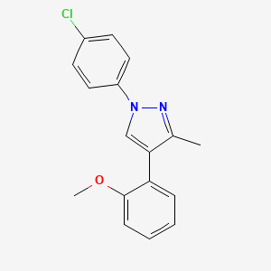 molecular formula C17H15ClN2O B2669900 1-(4-chlorophenyl)-4-(2-methoxyphenyl)-3-methyl-1H-pyrazole CAS No. 955964-17-7