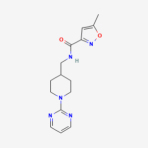 molecular formula C15H19N5O2 B2669905 5-methyl-N-((1-(pyrimidin-2-yl)piperidin-4-yl)methyl)isoxazole-3-carboxamide CAS No. 1235303-01-1