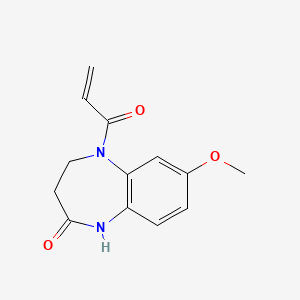molecular formula C13H14N2O3 B2669912 7-Methoxy-5-prop-2-enoyl-3,4-dihydro-1H-1,5-benzodiazepin-2-one CAS No. 2361640-13-1