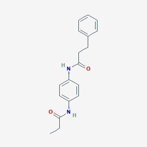 molecular formula C18H20N2O2 B266992 3-phenyl-N-[4-(propanoylamino)phenyl]propanamide 