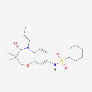 N-(3,3-dimethyl-4-oxo-5-propyl-2,3,4,5-tetrahydrobenzo[b][1,4]oxazepin-8-yl)cyclohexanesulfonamide