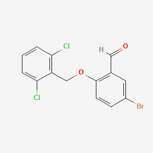 molecular formula C14H9BrCl2O2 B2669921 5-Bromo-2-[(2,6-dichlorobenzyl)oxy]benzaldehyde CAS No. 588713-65-9