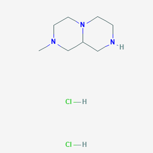 molecular formula C8H19Cl2N3 B2669925 2-甲基-1,3,4,6,7,8,9,9a-八氢吡嗪并[1,2-a]吡嗪;二盐酸盐 CAS No. 2551117-31-6