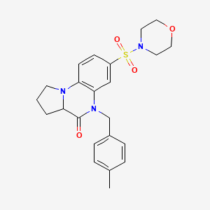 molecular formula C23H27N3O4S B2669926 5-(4-甲基苄基)-7-(吗啉磺酰)-1,2,3,3a-四氢吡咯并[1,2-a]喹喔啉-4(5H)-酮 CAS No. 1042134-65-5