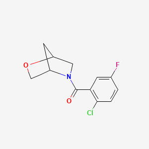 molecular formula C12H11ClFNO2 B2669929 2-Oxa-5-azabicyclo[2.2.1]heptan-5-yl(2-chloro-5-fluorophenyl)methanone CAS No. 2034558-08-0