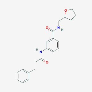 molecular formula C21H24N2O3 B266993 3-[(3-phenylpropanoyl)amino]-N-(tetrahydro-2-furanylmethyl)benzamide 