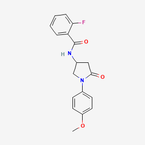2-fluoro-N-(1-(4-methoxyphenyl)-5-oxopyrrolidin-3-yl)benzamide