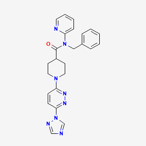 molecular formula C24H24N8O B2669940 1-(6-(1H-1,2,4-triazol-1-yl)pyridazin-3-yl)-N-benzyl-N-(pyridin-2-yl)piperidine-4-carboxamide CAS No. 1798040-19-3