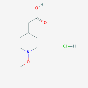 molecular formula C9H18ClNO3 B2669941 2-(1-乙氧基哌啶-4-基)乙酸盐酸盐 CAS No. 1909337-83-2