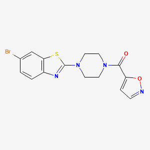 molecular formula C15H13BrN4O2S B2669942 (4-(6-Bromobenzo[d]thiazol-2-yl)piperazin-1-yl)(isoxazol-5-yl)methanone CAS No. 919752-54-8