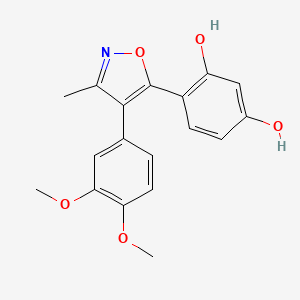 molecular formula C18H17NO5 B2669943 4-[4-(3,4-Dimethoxyphenyl)-3-methyl-1,2-oxazol-5-yl]benzene-1,3-diol CAS No. 903186-28-7