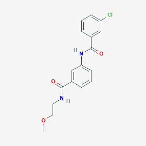 molecular formula C17H17ClN2O3 B266995 3-chloro-N-(3-{[(2-methoxyethyl)amino]carbonyl}phenyl)benzamide 