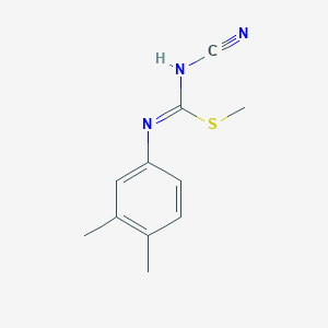 molecular formula C11H13N3S B2669955 4-(((氰亚胺)(甲硫基)甲基)氨基)-1,2-二甲基苯 CAS No. 72499-79-7