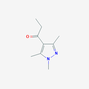 molecular formula C9H14N2O B2669962 1-(trimethyl-1H-pyrazol-4-yl)propan-1-one CAS No. 90721-80-5