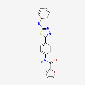 molecular formula C20H16N4O2S B2669964 N-(4-(5-(methyl(phenyl)amino)-1,3,4-thiadiazol-2-yl)phenyl)furan-2-carboxamide CAS No. 1021059-66-4