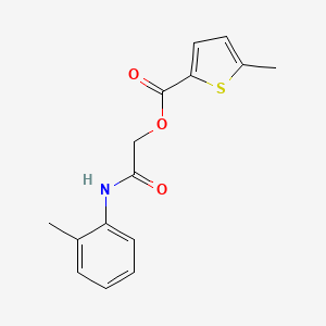 molecular formula C15H15NO3S B2669967 2-Oxo-2-(o-tolylamino)ethyl 5-methylthiophene-2-carboxylate CAS No. 387854-98-0