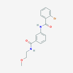 molecular formula C17H17BrN2O3 B266997 2-bromo-N-(3-{[(2-methoxyethyl)amino]carbonyl}phenyl)benzamide 